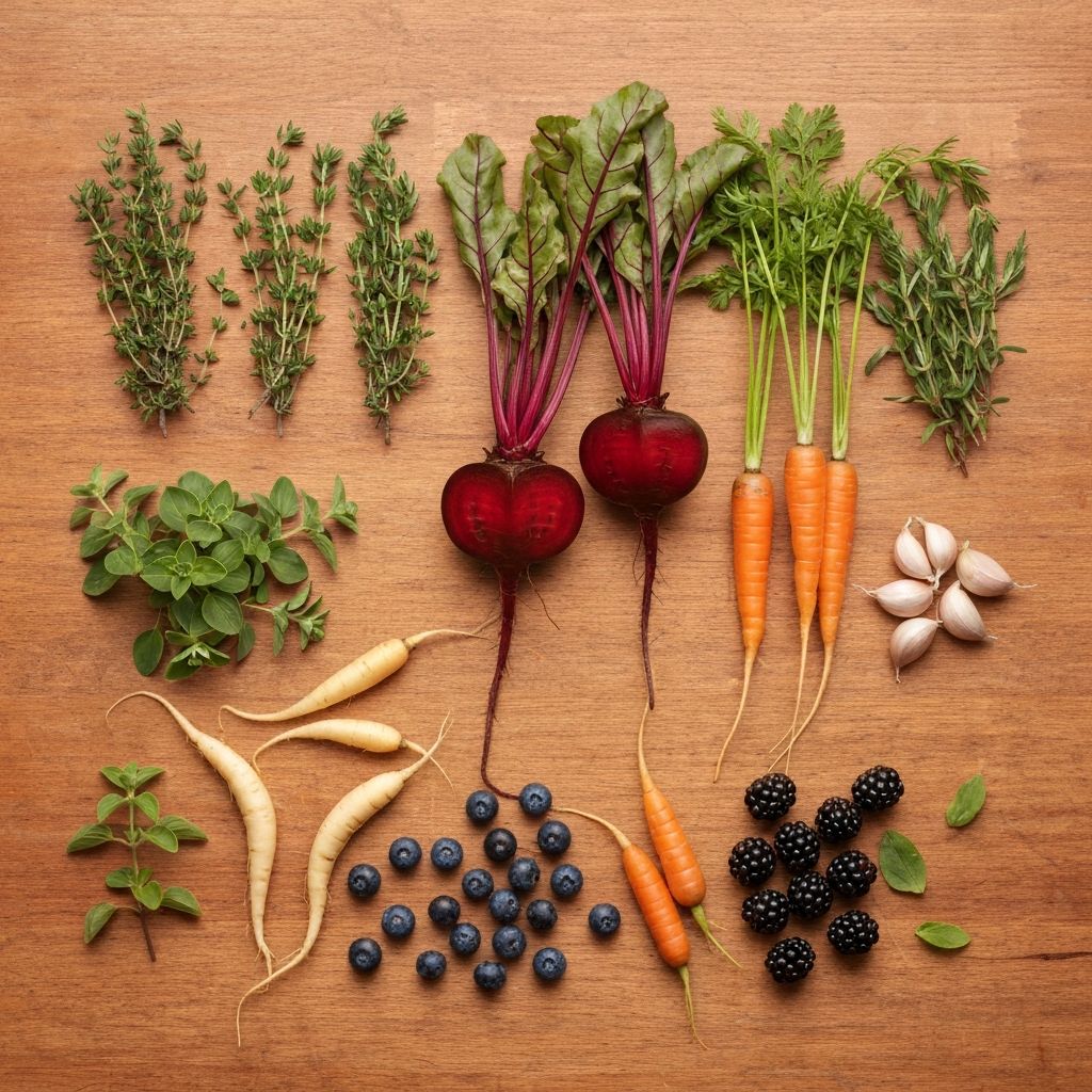 Fresh botanical ingredients and natural herbs